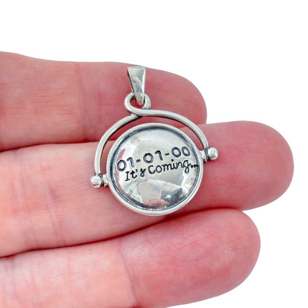 Vintage Sterling Silver 925 Y2K Millennium Pendant